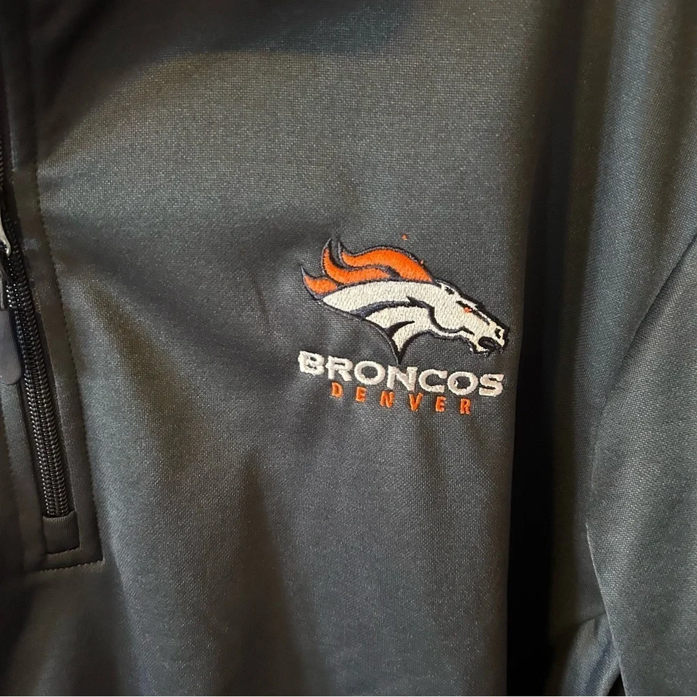 Dunbrooke Denver Broncos Mens L Pullover Quarter Zip Jacket NFL Game Sportswear